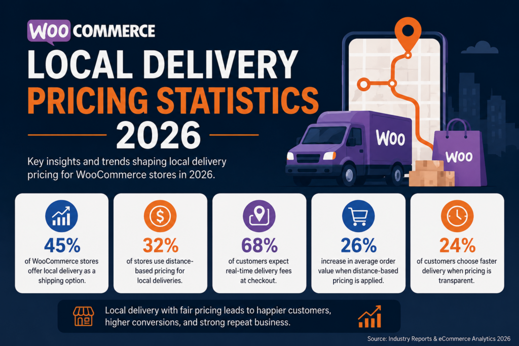 WooCommerce local delivery pricing statistics 2026