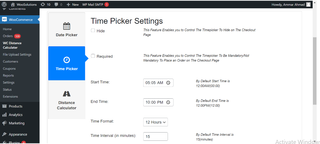 distance rate shipping alternative checkout with date time picker